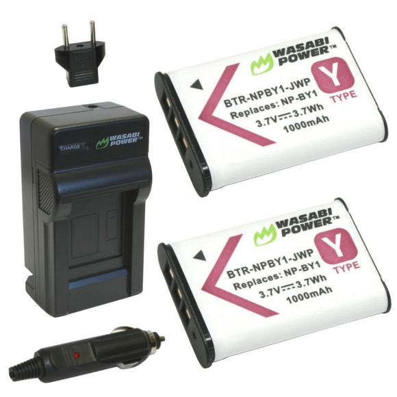 Sony NP-BY1 Battery (2-Pack) and Charger by Wasabi Power
