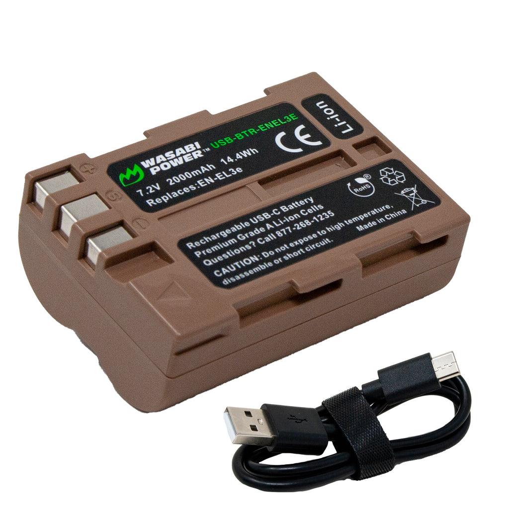 Llano EN-EL3e Pack de 2 Batteries (USB-C) et Chargeur USB Double Rapide pour Nikon D50, D70, D70s, D80, D90, D100, D200, D300, D300S, D700, écran Llano EN-EL3e Pack de 2 Batteries (USB-C) et Chargeur USB Double Rapide pour Nikon D50, D70, D70s, D80, D90, D100, D200, D300, D300S, D700, écran