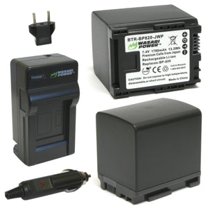 Canon BP-820 Battery (2-Pack) and Charger by Wasabi Power