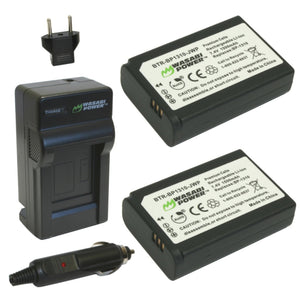 Samsung BP1030, BP1130, ED-BP1030 Battery (2-Pack) and Charger by Wasabi Power