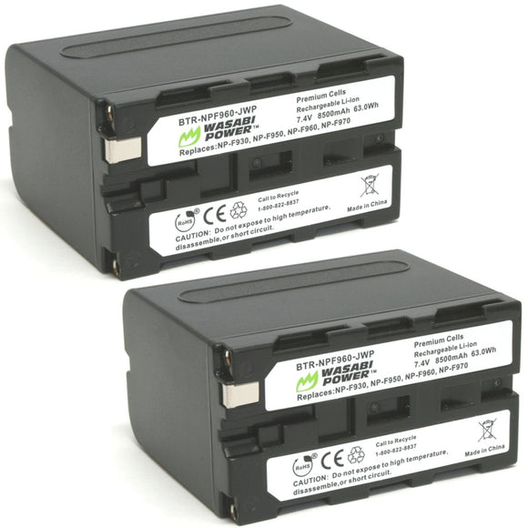 Sony NP-F975, NP-F970, NP-F960, NP-F950 (L Series) Battery (2-Pack) by Wasabi Power