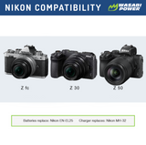 Nikon EN-EL25 Battery with USB Fast Charging by Wasabi Power