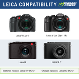 Leica BP-DC12, 18729 Battery (3-Pack) and Dual Charger (Not Fully Decoded) by Wasabi Power