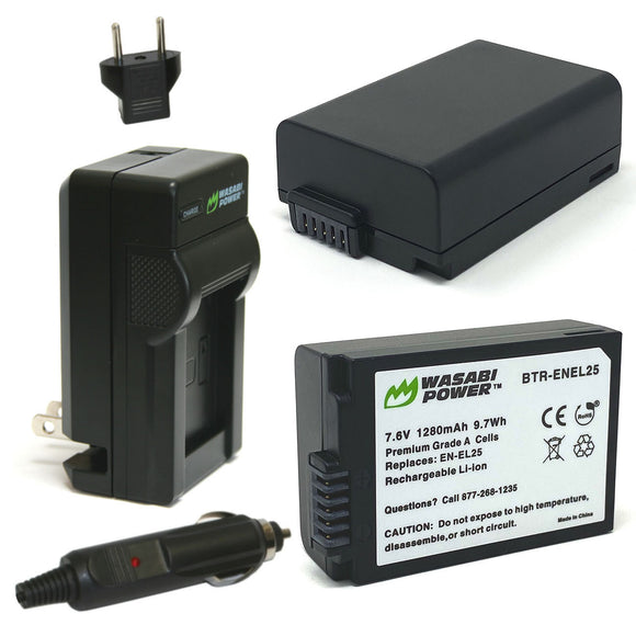 Nikon EN-EL25 Battery (2-Pack) and Charger by Wasabi Power