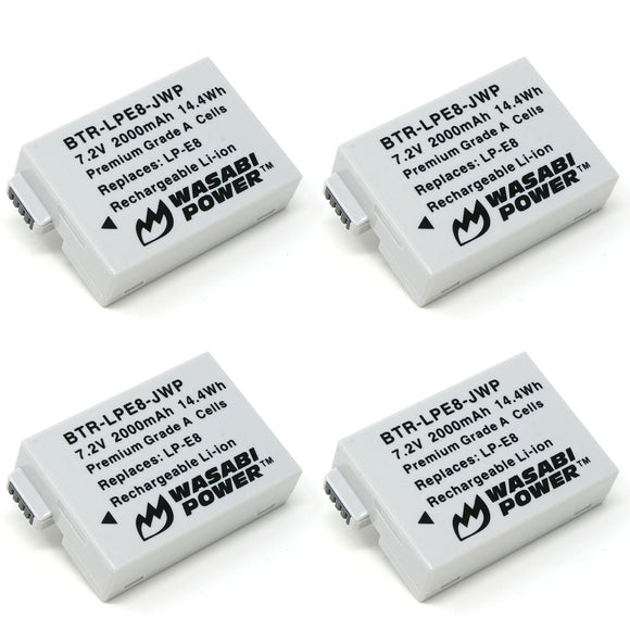 Canon LP-E8 Battery (4-Pack) by Wasabi Power