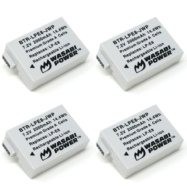 Canon  製  lvsb [ E・P ] 付き＋R・W Canon LP-E8 Battery (4-Pack) by Wasabi Power