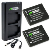 Olympus LI-90B, LI-92B Battery (2-Pack) and Dual USB-C Charger by Wasabi Power