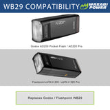 WB29 Battery for Godox AD200 Pocket Flash and Flashpoint eVOLV 200 by Wasabi Power
