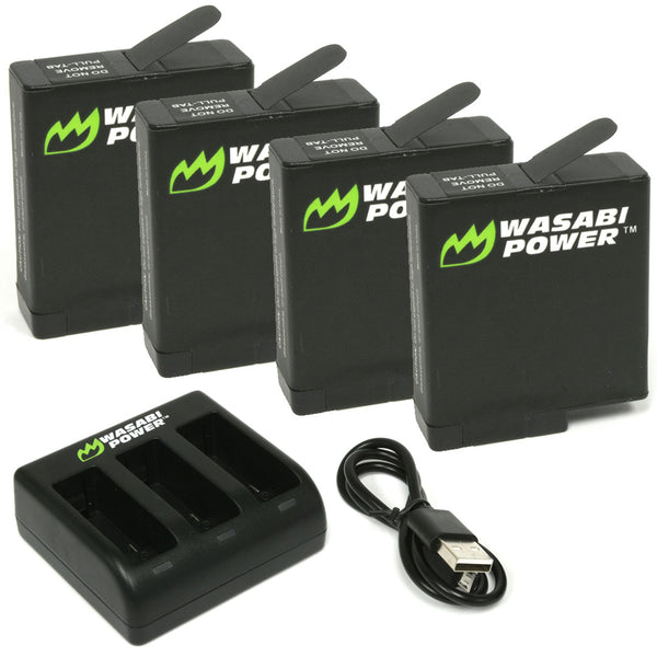 GoPro HERO7 Black, HERO6, HERO5 Battery (4-Pack) and Triple