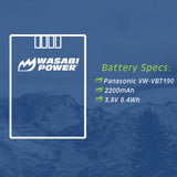 Panasonic VW-VBT190 Battery (2-Pack) by Wasabi Power