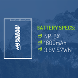 Sony NP-BX1, NP-BX1/M8 Battery (2-Pack) by Wasabi Power