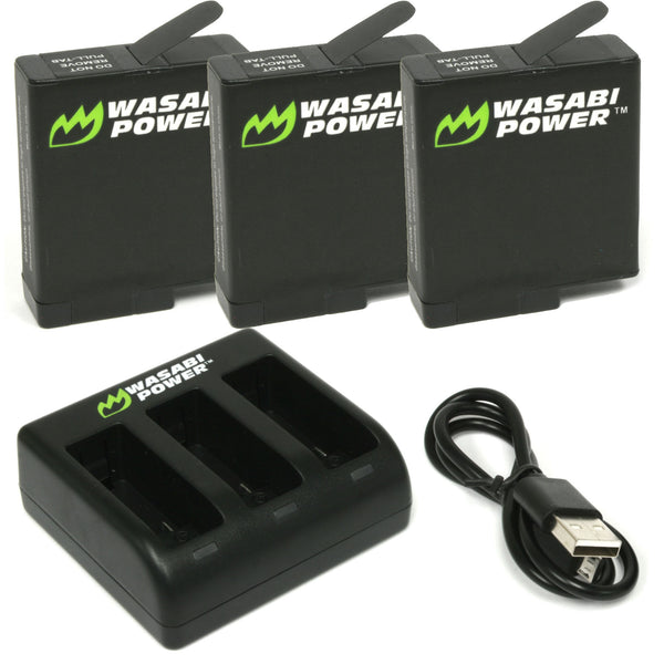 GoPro HERO7 Black, HERO6, HERO5 Battery (3-Pack) and Triple