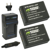 Toshiba Camileo PA3985 Battery (2-Pack) and Charger by Wasabi Power